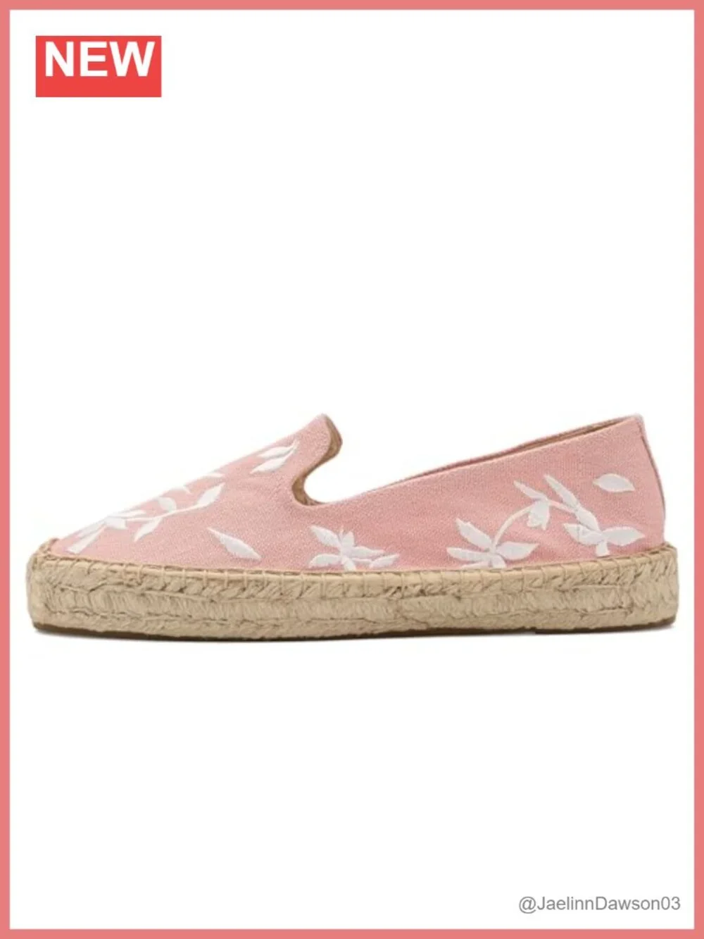 Cotton Espadrille Flats Floral Embroidered Slip-On Platform